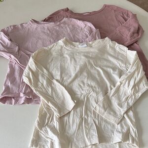 Zara girls Kids Long Sleeve Shirts - Pink and Cream size 4-5
